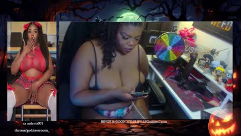 Snapshot of goddesscocoaa chatting on October 15, 9:01 am Goddess Cocoa online show from October 15, 9:01 am