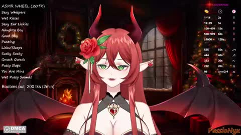 Snapshot of passionyx chatting on December 20, 2:41 am Succubus Nyx online show from December 20, 2:41 am
